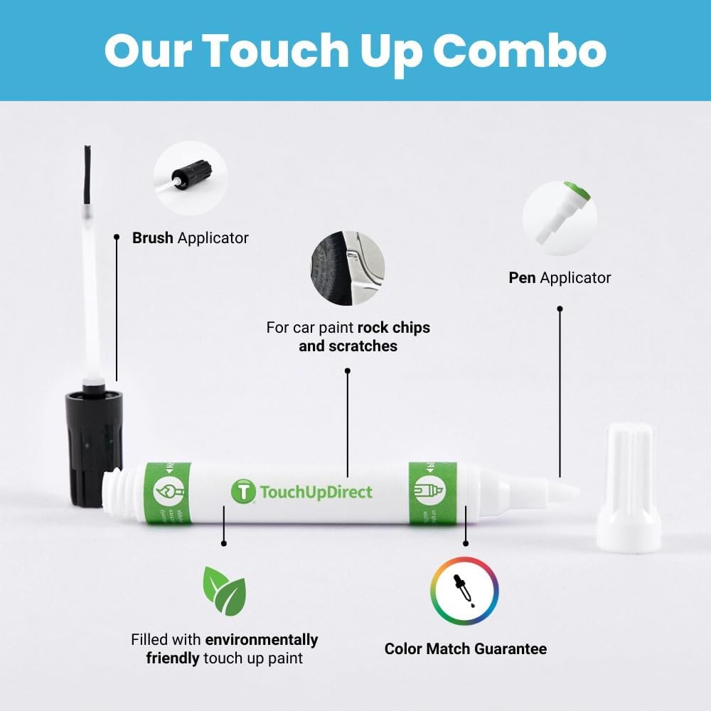 TouchUpDirect 1K0 Silver Knockout Metallic Compatible with Toyota Exact Match Touch Up Paint Combo - Essential Kit