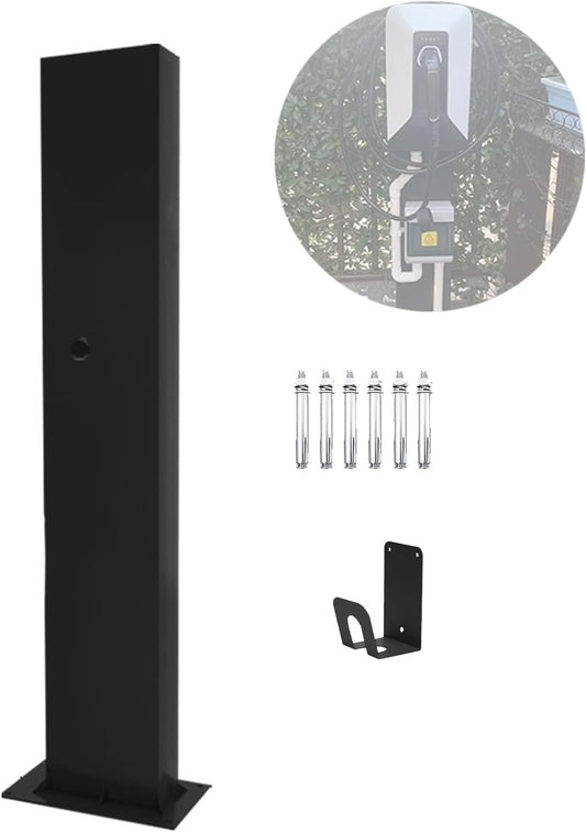 EV Charger Connector Pedestal Electric Vehicle Charging Stations, Stainless Steel, Combination Lock, Charging Pillar Charging Lever Charging Column for Charging Station Garage