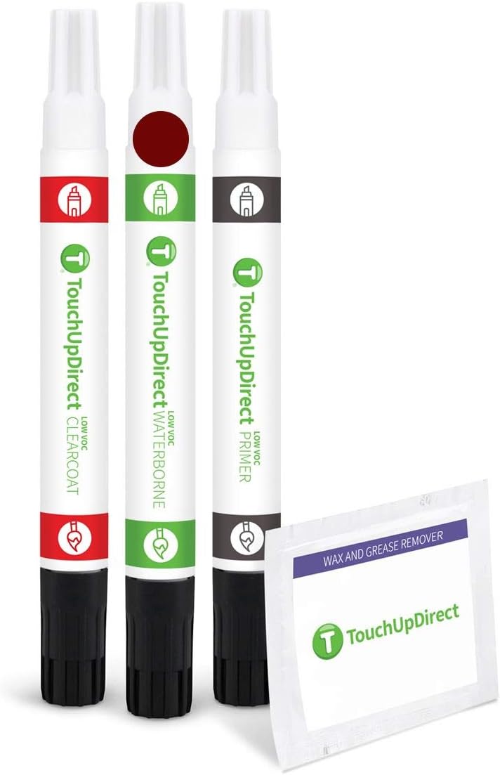 TouchUpDirect 3Q3 Dark Red/Salsa Red Pearl for Toyota Exact Match Touch Up Paint Combo - Preferred Package