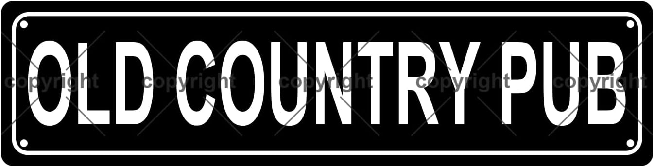 OLD COUNTRY PUB Space Metal Tin Street Sign Bar Cafe Garage Cave Home Room Wall Bathroom Farmhouse Garden Porch Patio Decor, 16 x 4 Inch