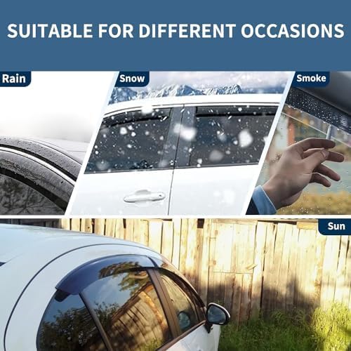 4PCS Window Rain Guards Shield Fit for 2001-2003 Ford F150 SuperCrew Cab, Outside Mount Window Vent Visors Shades, Wind Deflectors for 2002 2003 Lincoln Blackwood
