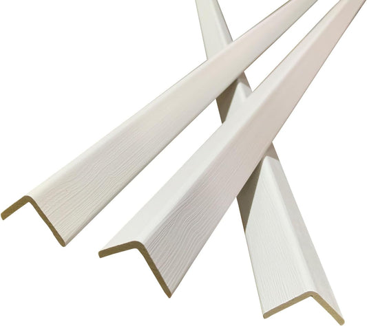 Wall Corner Protector 3PCS 45" Corner Molding Trim White Wood Grain Corner Trim Decorative Strips for Door and Window Frames Mirror Edges Ceramic Tiles, and Wooden Wall Edges.