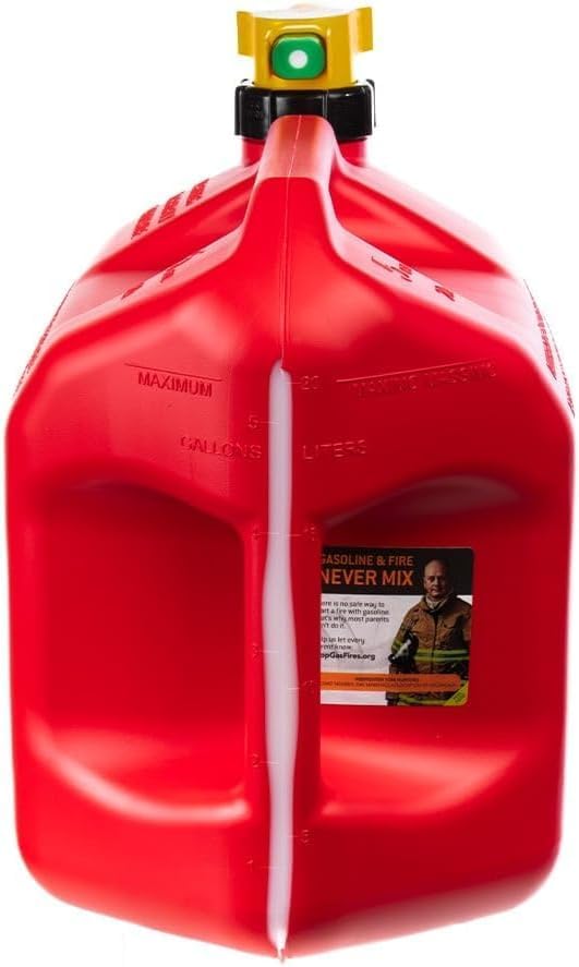 Generic 2-Pack 5 Gallon Gasoline Cans - Red, Plastic, No-Spill Spout