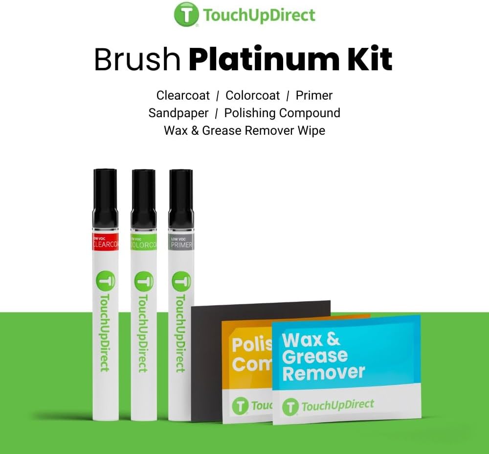TouchUpDirect 1G3 Magnetic Gray Metallic Compatible with Toyota Exact Match Touch Up Paint Brush - Platinum Kit