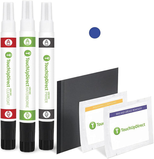 TouchUpDirect 8X2 Blue Eclipse Metallic Compatible with Toyota Exact Match Touch Up Paint Combo - Platinum Kit