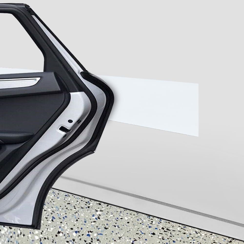 Rubber Bond Garage Wall Protectors - 6x48 Inches Strong Self-Adhesive Rubber Bumper Protectors for Garage Walls - Anti-Scratch and Waterproof Garage Wall Protector for Car Doors (White, 1 Pack)