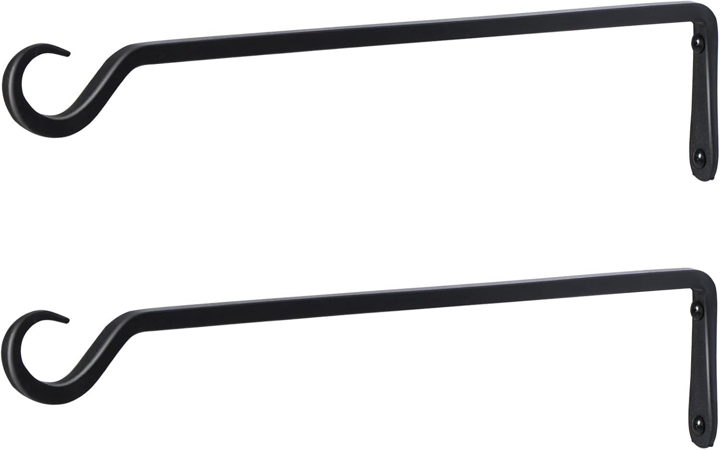 16 inch Plant Hanger, Sturdy Hanging Plant Bracket Outdoor, Hanging Plant Wall Hook Heavy Duty, for Hanging Bird Feeders, Planters, Lanterns, Wind Chimes, Indoor/Outdoor Use, Black, Set of 2