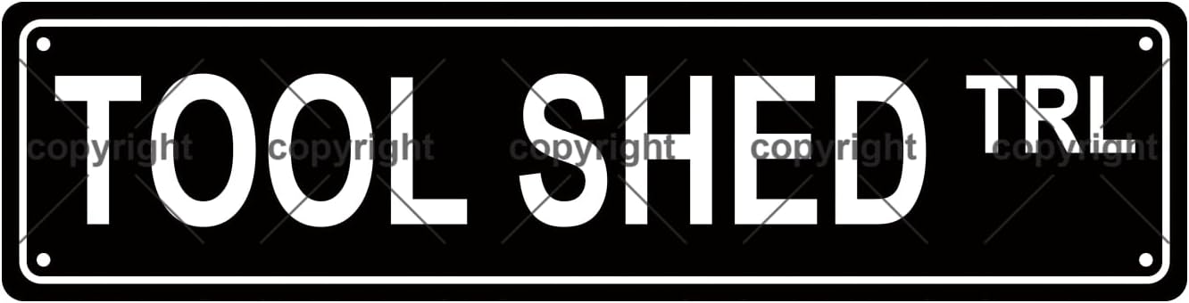 TOOL SHED TRL Space Metal Tin Street Sign Bar Cafe Garage Cave Home Room Wall Bathroom Farmhouse Garden Porch Patio Decor, 16 x 4 Inch