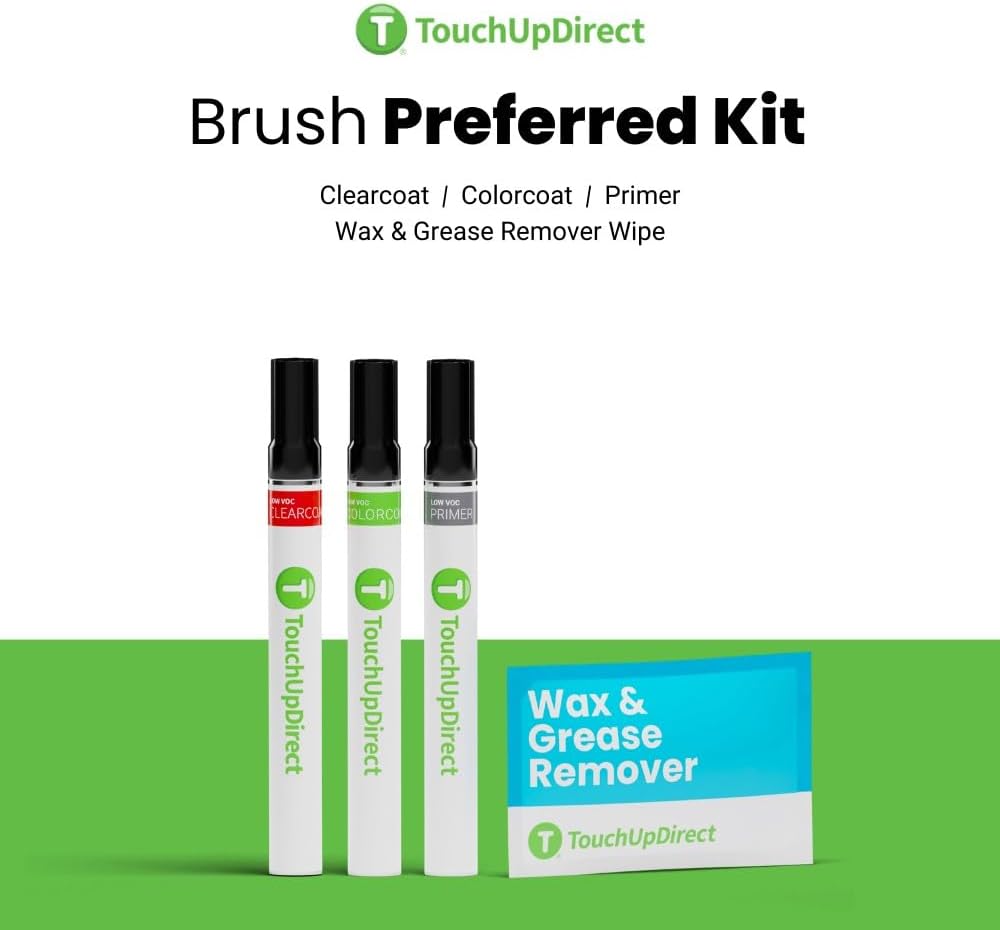 TouchUpDirect 1E7 Silver/Silver Streak Metallic Compatible with Toyota Exact Match Touch Up Paint Brush - Preferred Kit