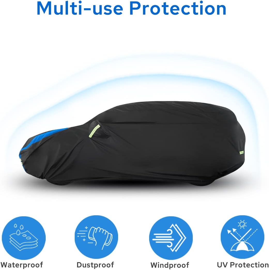 Avecrew SUV Car Cover Waterproof All Weather for Automobiles, Outdoor Heavy Duty Full Exterior SUV Covers (Length: 182"-191")
