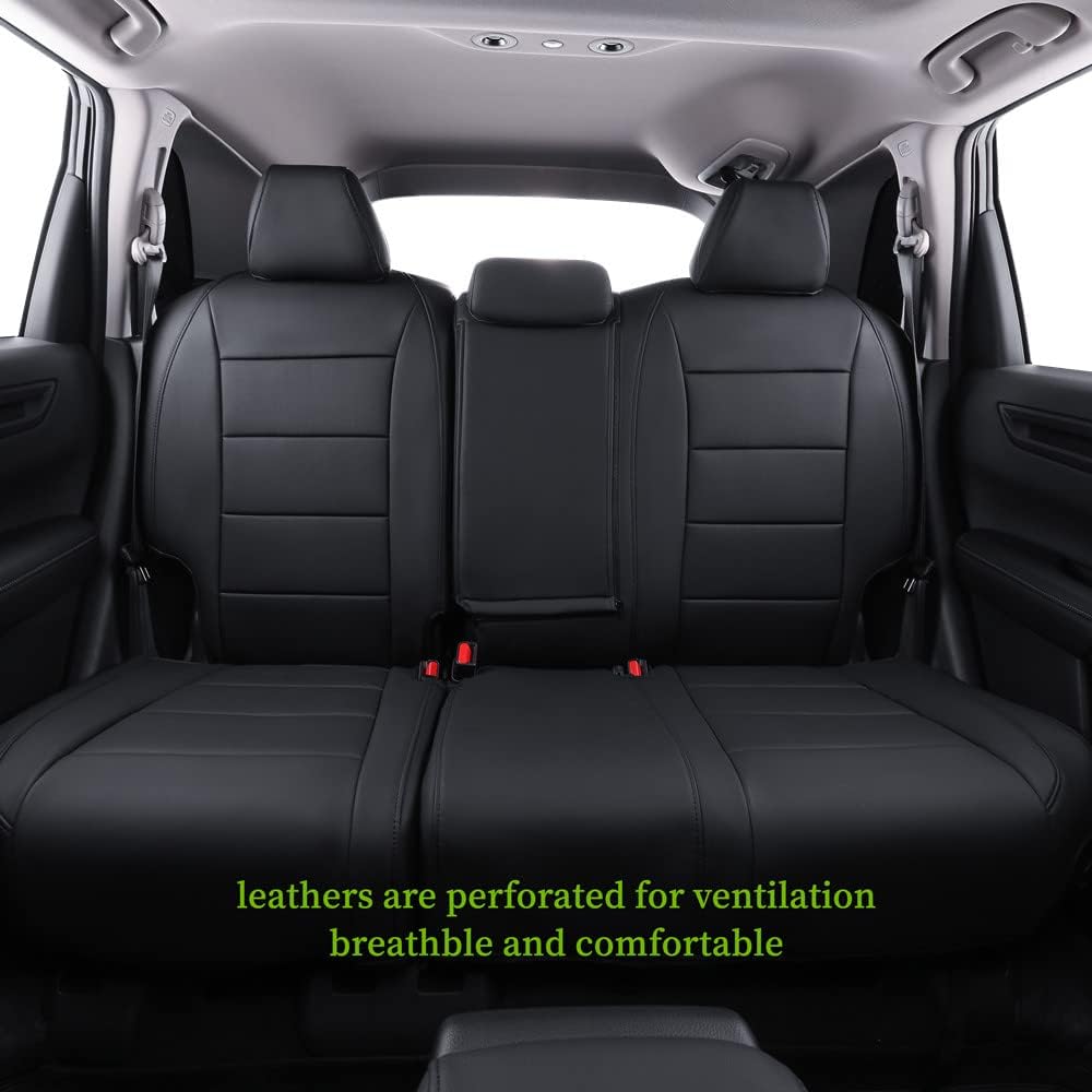 coverdream Custom Seat Covers Compatible with Select Honda CRV 2012 2013 2014 Models - Leatherette (Black,Full Set)