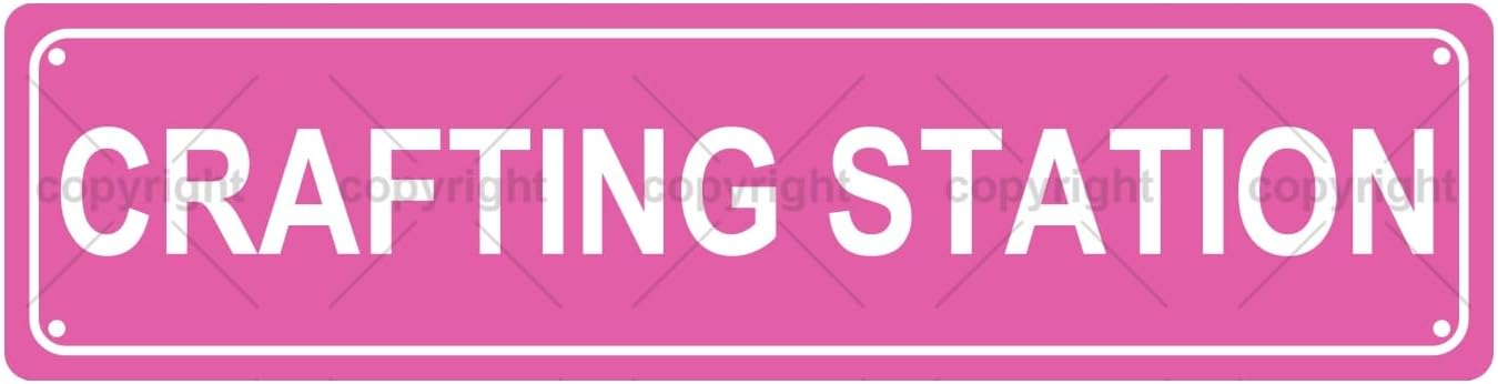 CRAFTING STATION Space Metal Tin Street Sign Bar Cafe Garage Cave Home Room Wall Bathroom Farmhouse Garden Porch Patio Decor, 16 x 4 Inch