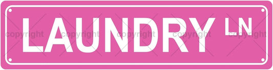LAUNDRY LN Space Metal Tin Street Sign Bar Cafe Garage Cave Home Room Wall Bathroom Farmhouse Garden Porch Patio Decor, 16 x 4 Inch