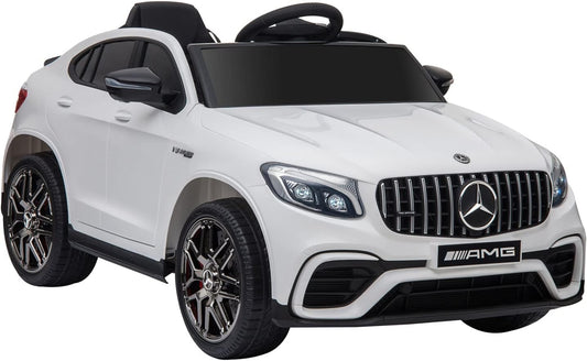 Aosom 12V Toddler Ride On Car with Remote Control, Mercedes Benz AMG GLC63S Coupe, Electric Car with 2 Speed, MP3 Player, Light, Horn, Songs, Suspension, White