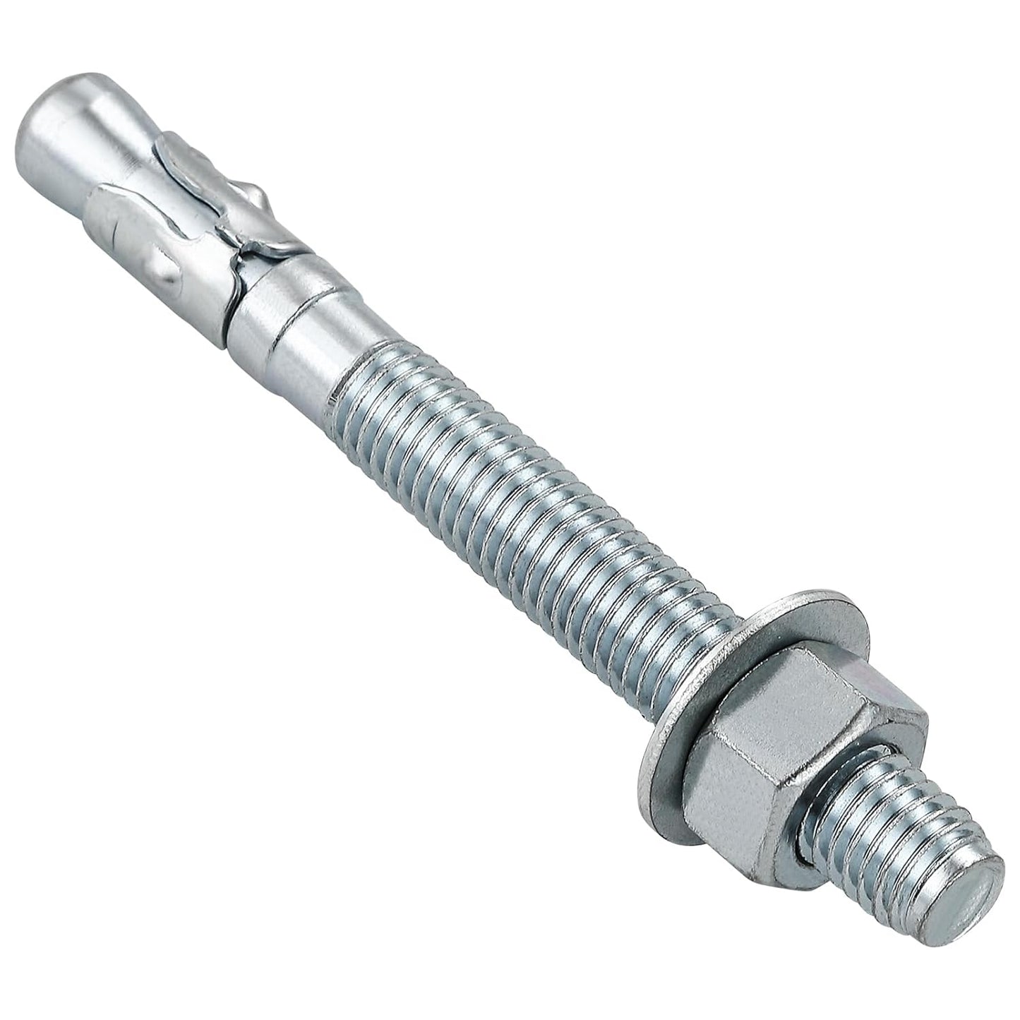 1/4x2-1/4" 50Pcs Inch Standard Fasteners for Heavy-Duty Zinc Wedge Anchors for Cement and Concrete