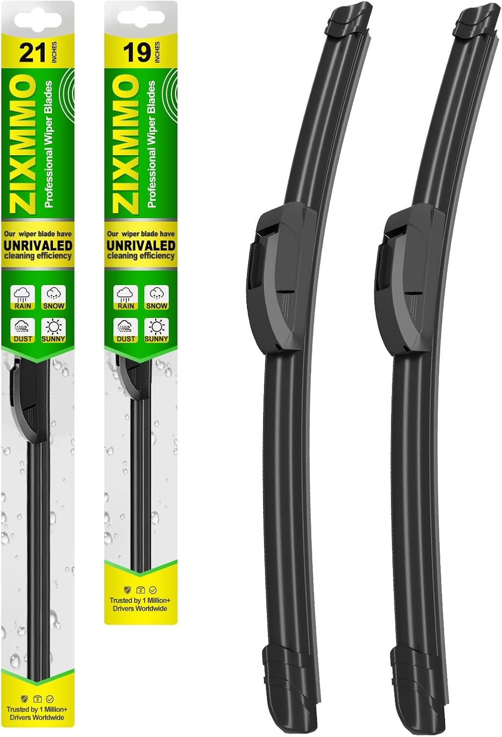 OEM Quality 21in + 19in Premium All-Season Windshield Wiper Blades for Original Equipment Replacement(Set of 2)