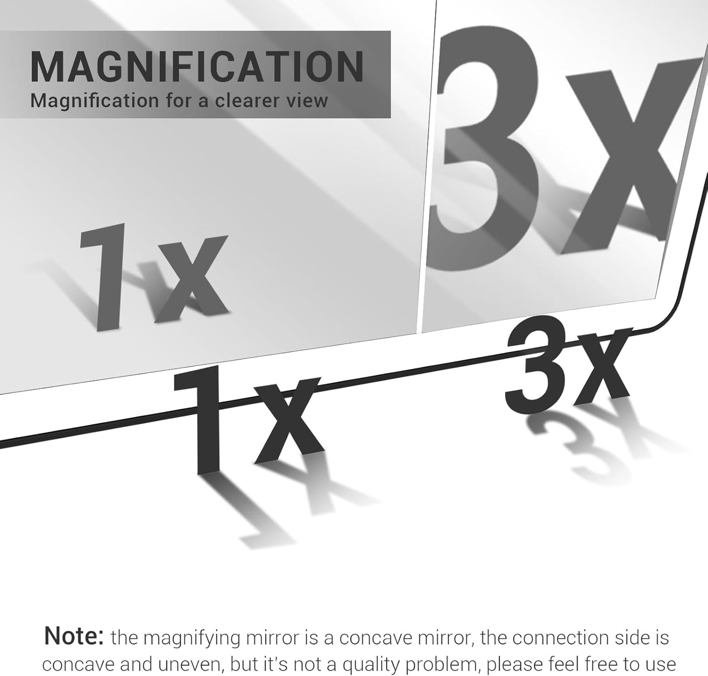 Car Sun Visor Vanity Mirror with Dimmable Led Light, Rechargeable 360° Adjustable Angle Rearview Big Makeup Mirror For Truck SUV, Rectangular, Black