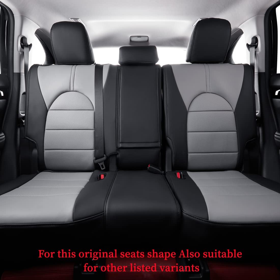 coverdream Custom Seat Covers Compatible with Select Toyota Camry Hybrid 2012 2013 2014 2015 2016 2017 Models - Leatherette (Black/Gray,Full Set)