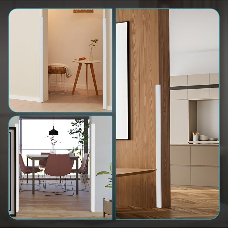 Proflex Wall Corner Protector - Pack of 6 Self Adhesive Corner Guards for Walls Edge Protection - 1 inch x 36 inch, White Textured – Easy to Apply – No Tools Needed