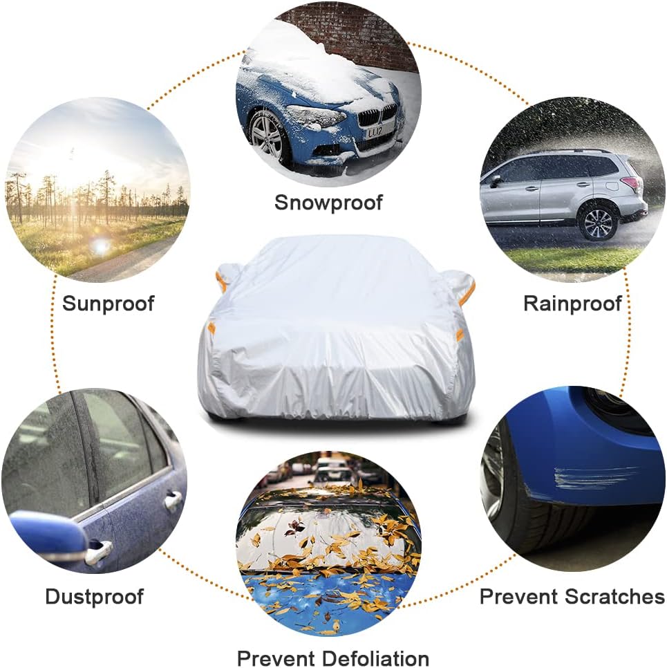 Kayme 6 Layers SUV Car Cover Custom Fit for Mercedes Benz GLE 350 450 (2015-2025) Waterproof All Weather for Automobiles, Outdoor Full Cover Rain Sun UV Protection.Silver