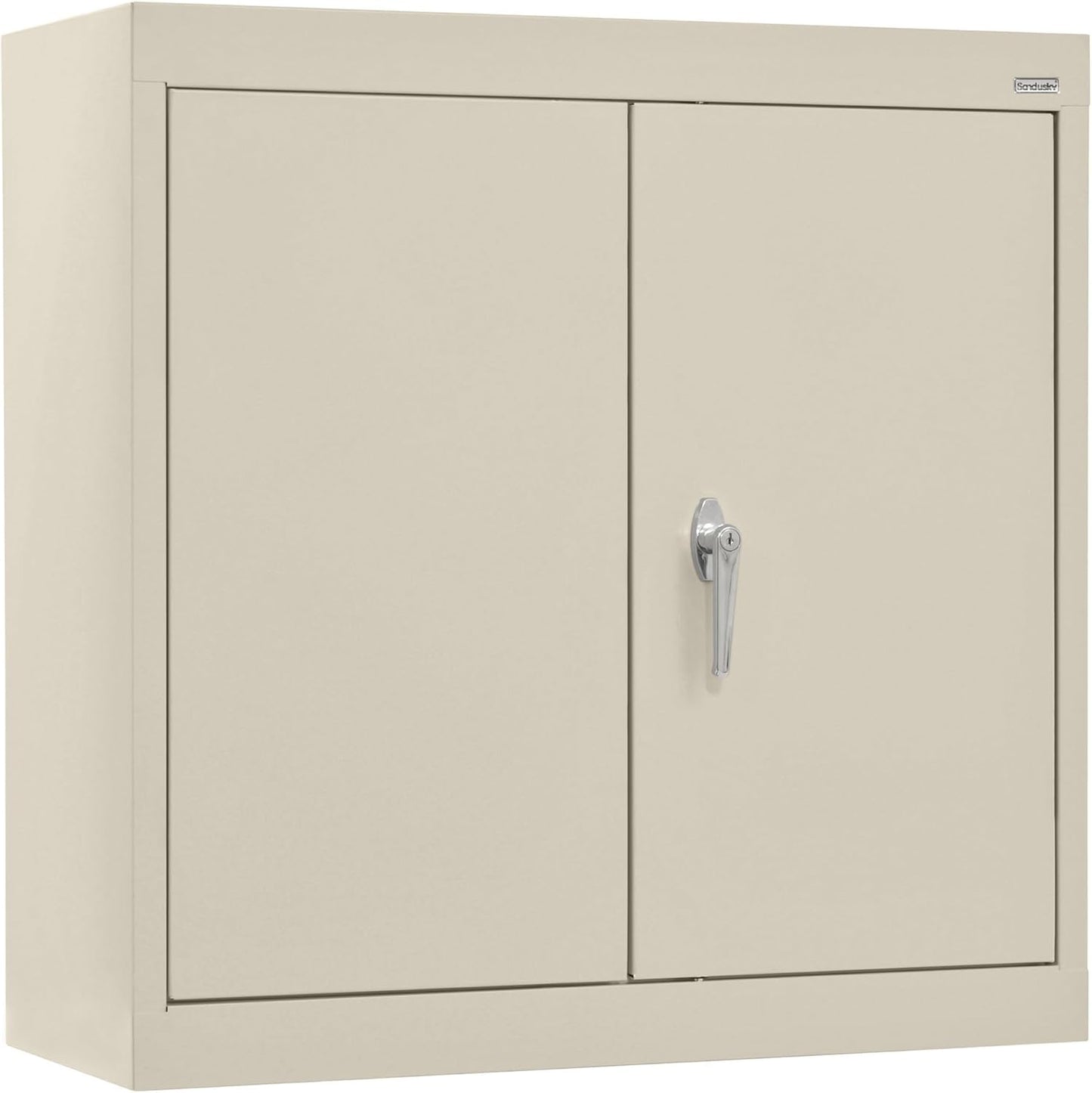 Sandusky Lee WA11301226-07 Wall-Mount Metal Storage Cabinet with Adjustable Shelf, Locking Handle, 200lb Capacity, 12" Depth x 30" Width x 26" Height, Putty