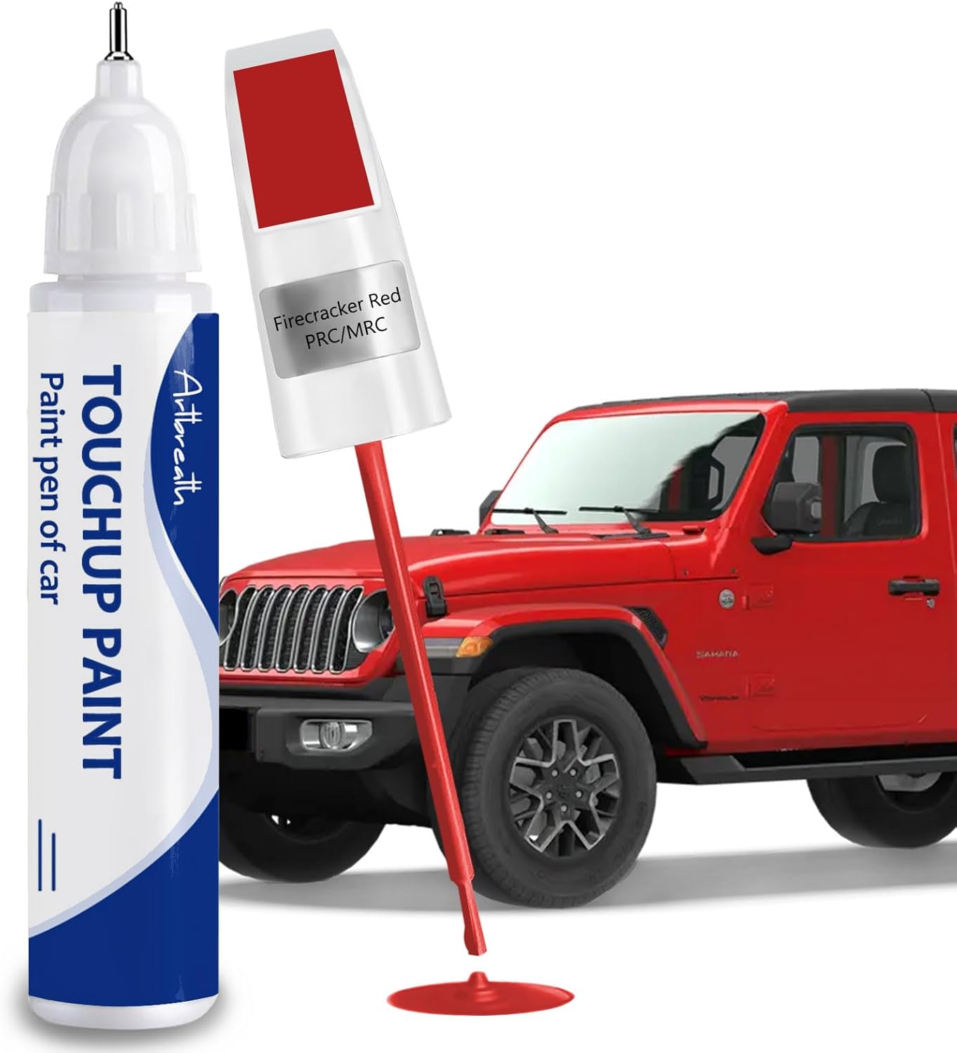 Firecracker Red(PRC/MRC) Touch Up Paint for JEEP-Exact Match–Chips and Nicks Car Paint Scratch Repair Kit Automotive Paint Pen for Wrangler-JK/Commander/Compass/Grand-Cherokee/Liberty/Patriot/Renegade