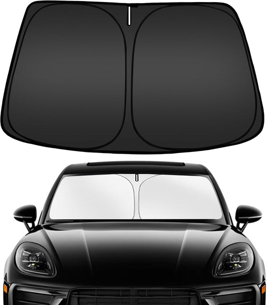 ARISMOTOR Windshield Sun Shade for Porsche Macan 2014-2025 2026, Custom Fit Foldable Front Window Sunshade Sun Visor Protector, Block UV Rays Keep Your Car Cooler