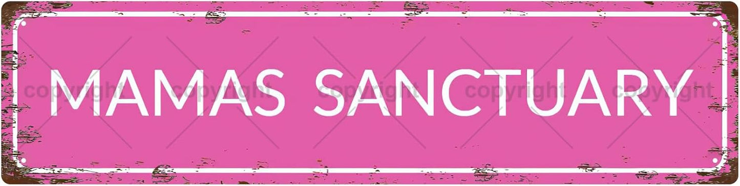 MAMAS SANCTUARY Space Vintage Metal Tin Street Sign Bar Cafe Garage Cave Home Room Wall Bathroom Farmhouse Garden Porch Patio Decor, 16 x 4 Inch