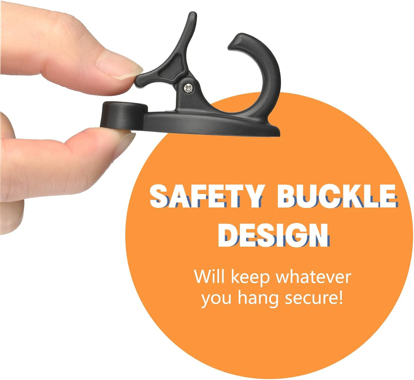 48 Pcs String Light Hooks, Screw in Hooks for Hanging String Lamp, Wire, Plants Pot, Wind Chimes, Patio Fairy Light Cord Holder with Buckle, Outdoor Wall Halloween Xmas Decor Q Hanger