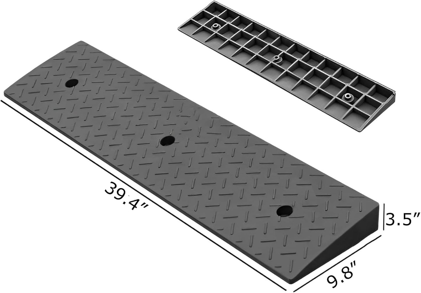 2 Pack 3.5'' Rise Rubber Curb Ramp Heavy Duty Loading Rubber Curb Ramps 3 Tons Driveway Ramp Car Slope Ramp for Loading Dock Bike Vehicle Warehouse Sidewalk Wheelchair (3.5" H)