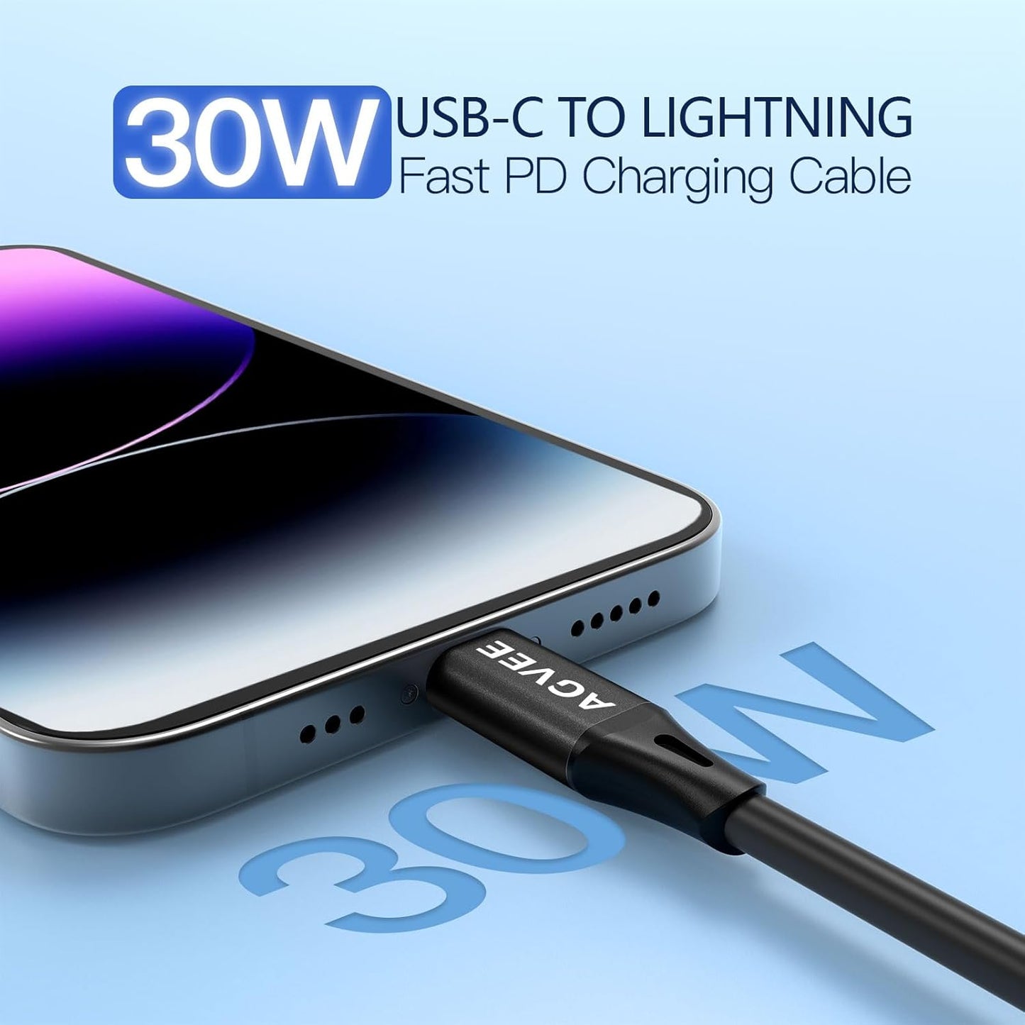 AGVEE 5ft Coiled Short USB to Lightning Charging Cable [MFI Certified] 3A Fast Charger Cord in Car for iPhone 14/13/12/11/XS/8/7/6/5 CarPlay, iPad, iPod, Black