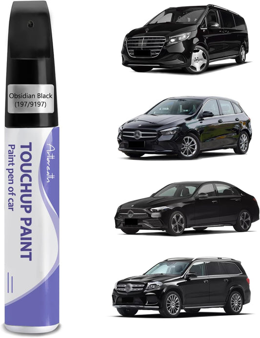 Touch Up Paint for Mercedes Benz Obsidian Black (197/9197)-Exact Match–Chips and Nicks TouchUp Paint Pen Scratch Repair Car Accessories Car Paint Pen for Erase Car Scratches