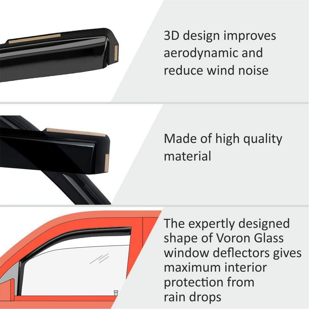 Voron Glass in-Channel Extra Durable Rain Guards for Chevrolet Express Van 2500/3500 1996-2025, Window Deflectors, Vent Window Visors, 2 Pieces - 200280