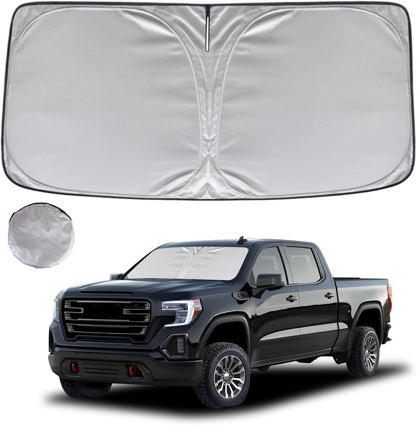 KAYZT Windshield Sun Shade for 2019-2025 2026 GMC Sierra 1500 2500 3500 Foldable Sunshade Front Window Custom Fit Car Accessories
