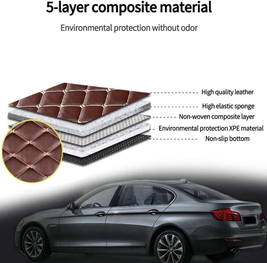 Custom Personalized Floor Mats for Cars，Luxury Full Coverage All Car Floor Mats，Anti-Slip Leather Car Mat Set ，Custom Floor Mats for 99% of Cars, Trucks & SUVs. (Blue and Black)