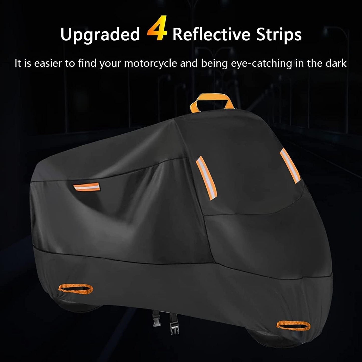 Bike Cover Outdoor Storage Waterproof for 1 Bike, 300D Oxford, Lock Holes, Reflective, Windproof Buckles, Bike Tarp for Mountain Road City Electric Bicycle (S: 68" x 33" x 39")