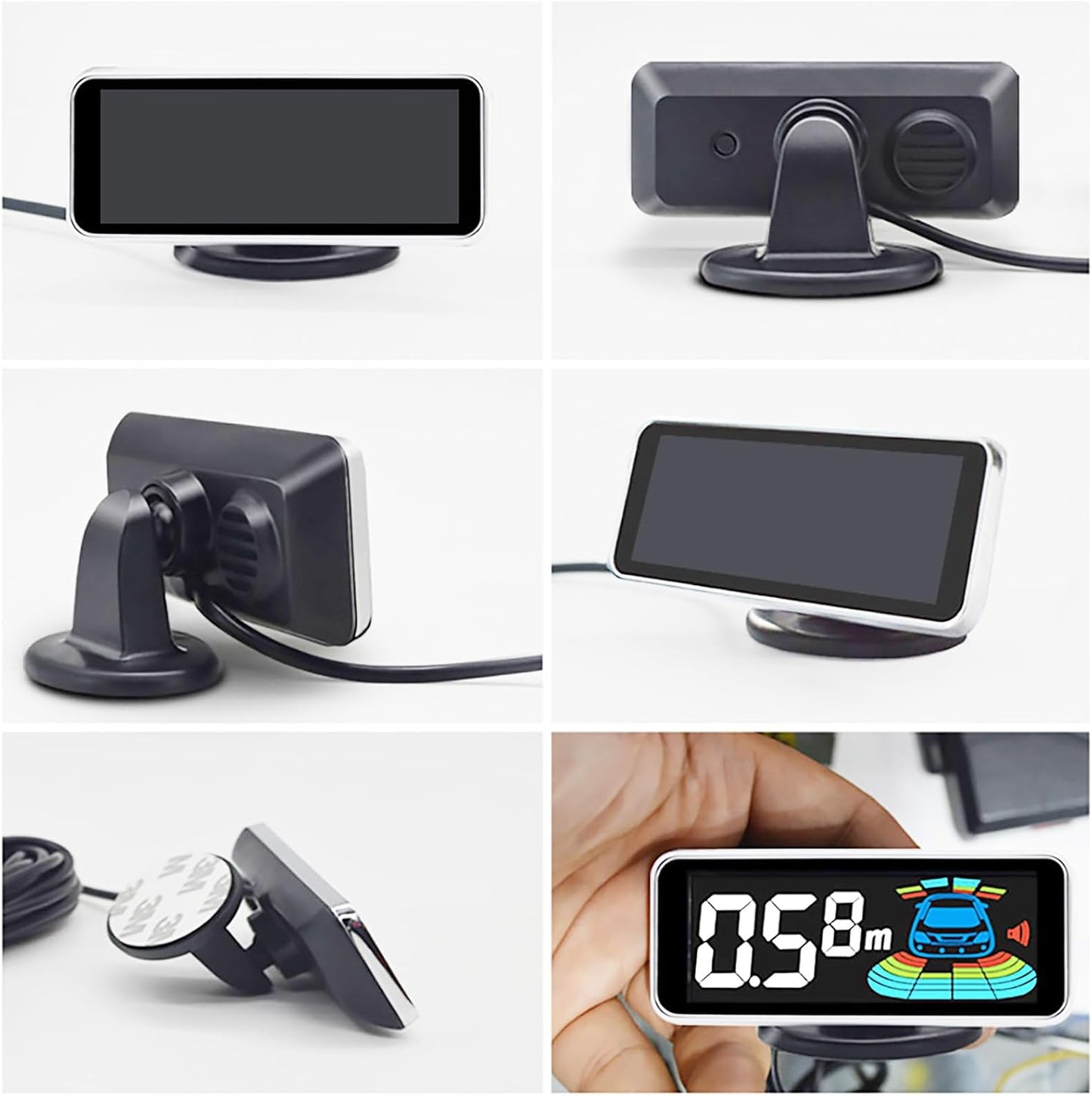 Car 8 Parking Sensors Kit Assist System Reverse Front and Rear Reverse Radar parktronic Auto Electronics Vehicle Back Assistant Reverse (Gold)