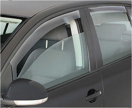 OMAC Window Visor Vent Rain Guard Deflector for VW Tiguan 2009-2017 Black Smoke 4 Pcs