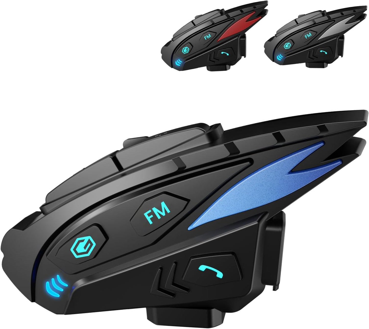 gearelec Bluetooth Headset - Motorcycle Helmet Bluetooth with Upgrade Hi-Fi Speakers, Triple Noise-Reduction/IP65 Waterproof