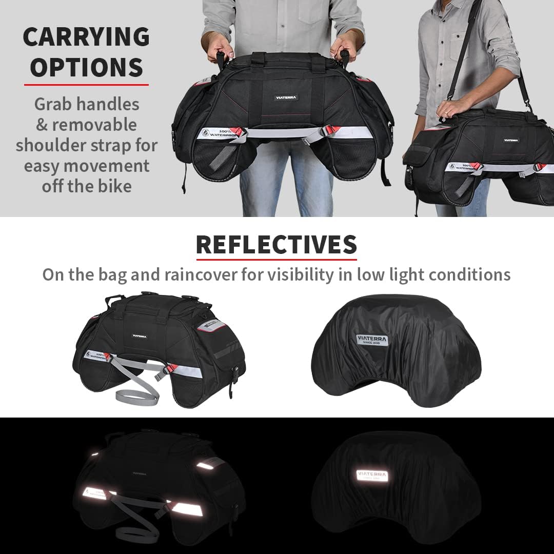 ViaTerra Claw Mini Waterproof Tail Bag | Compatible with Sports & Street Motorbikes | Waterproof