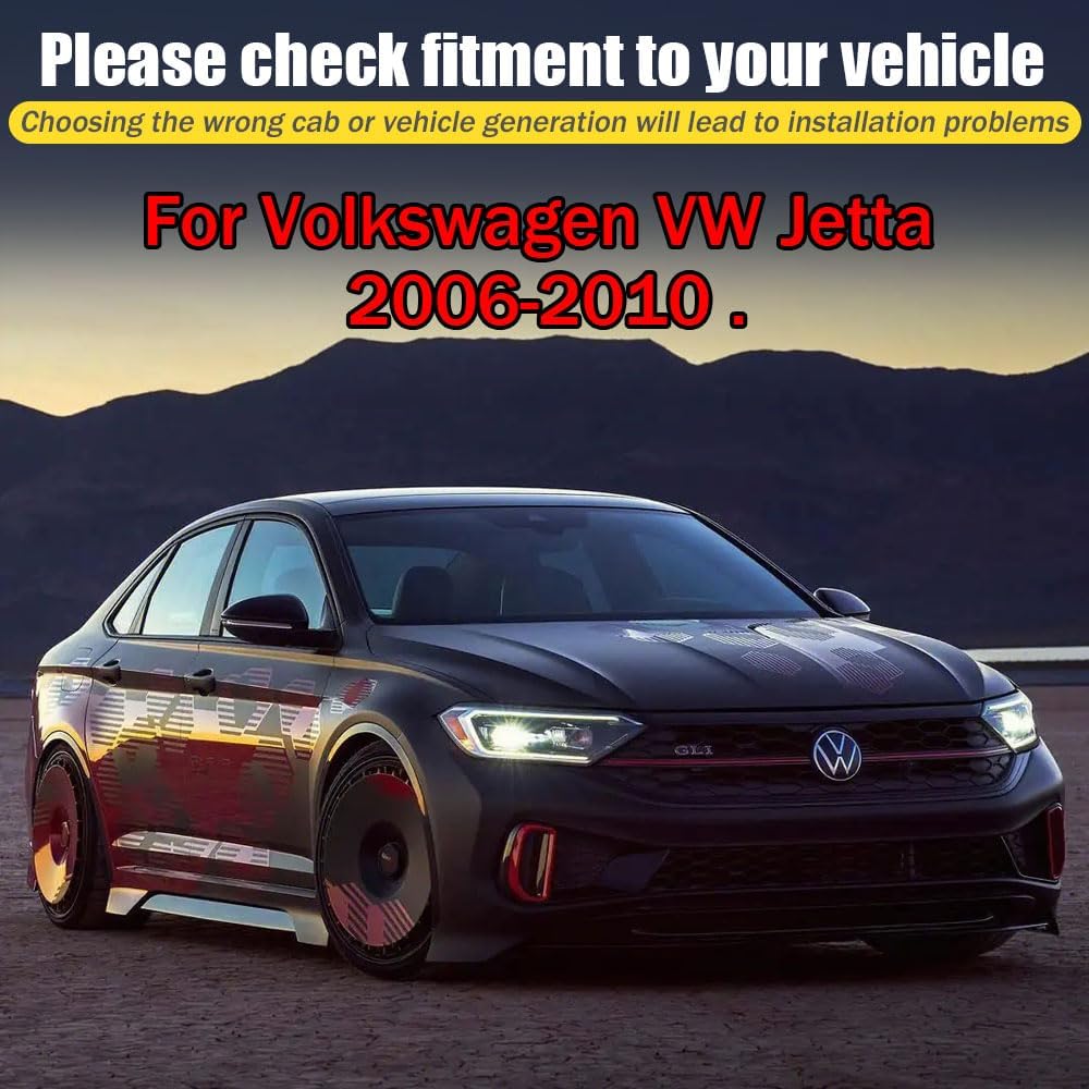 Rain Guards for Volkswagen VW Jetta 2006-2010, Tape-on Side Window Deflectors for Volkswagen Jetta, Window Visors for Volkswagen Cars, for Volkswagen Car Accessories 4 Rain Guards ＆ 2 Car Coasters