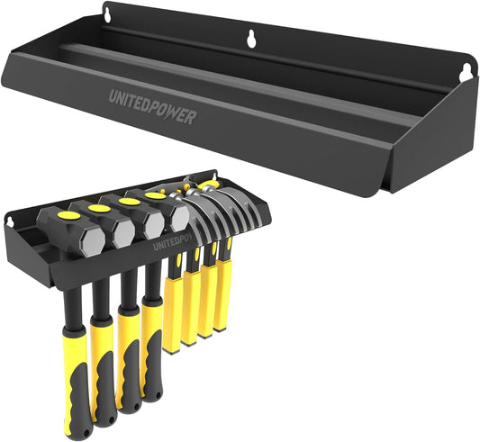UNITEDPOWER Hammer Holder, Wall Mount Storage Rack Organizer for Workshop, Shed, Garage, Home, Fit Most of Hammer or Small Tools