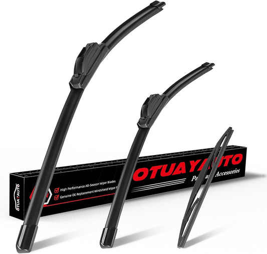 OTUAYAUTO Premium Windshield Wiper Blades - Replacement for Nissan Murano 2009-2016 - Precision Fit, All-Weather Performance, Front and Rear Wiper Blades, J/U Hook - 26"+16"+12" (Pack of 3)