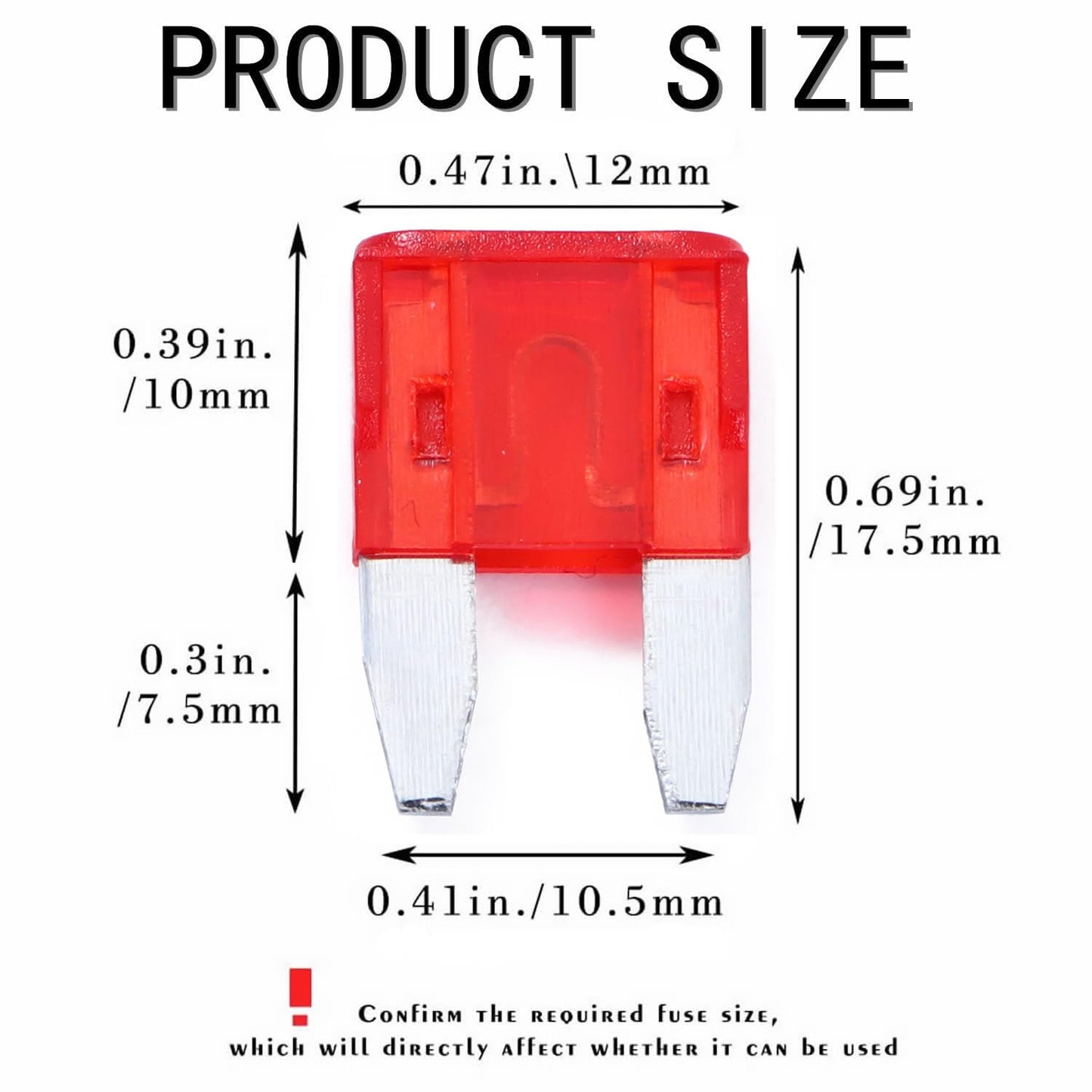 100 Pack Auto Fuses 10AMP APM/ATM 32V Mini Blade Style Fuses 30A Short Circuit Protection Car Fuse (Red)