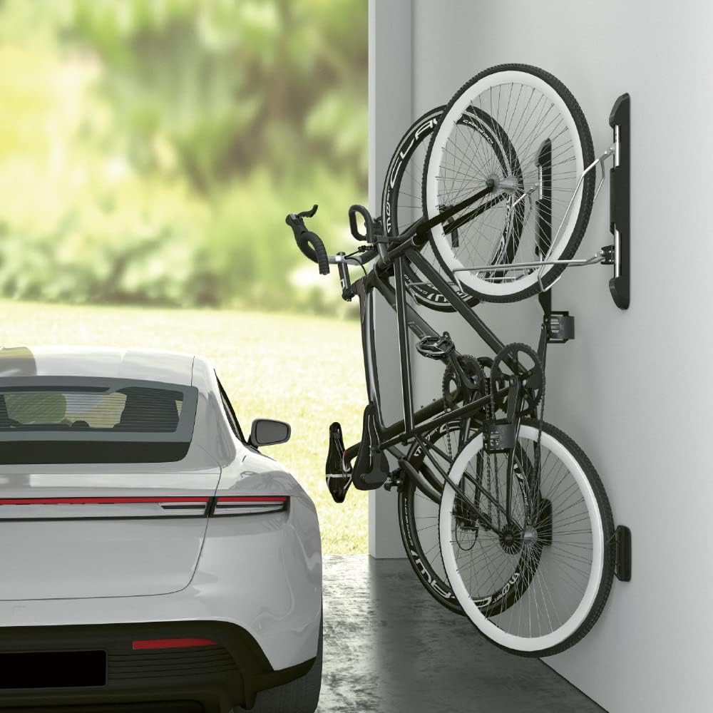 Mount Plus Bike-M Easy Wall Mounted Bike Storage Rack for Your Home Garage, Office Building | Save Space with Swings 180 Degrees | Easy Push and Pull to Wall Mount (Mountain Bike)