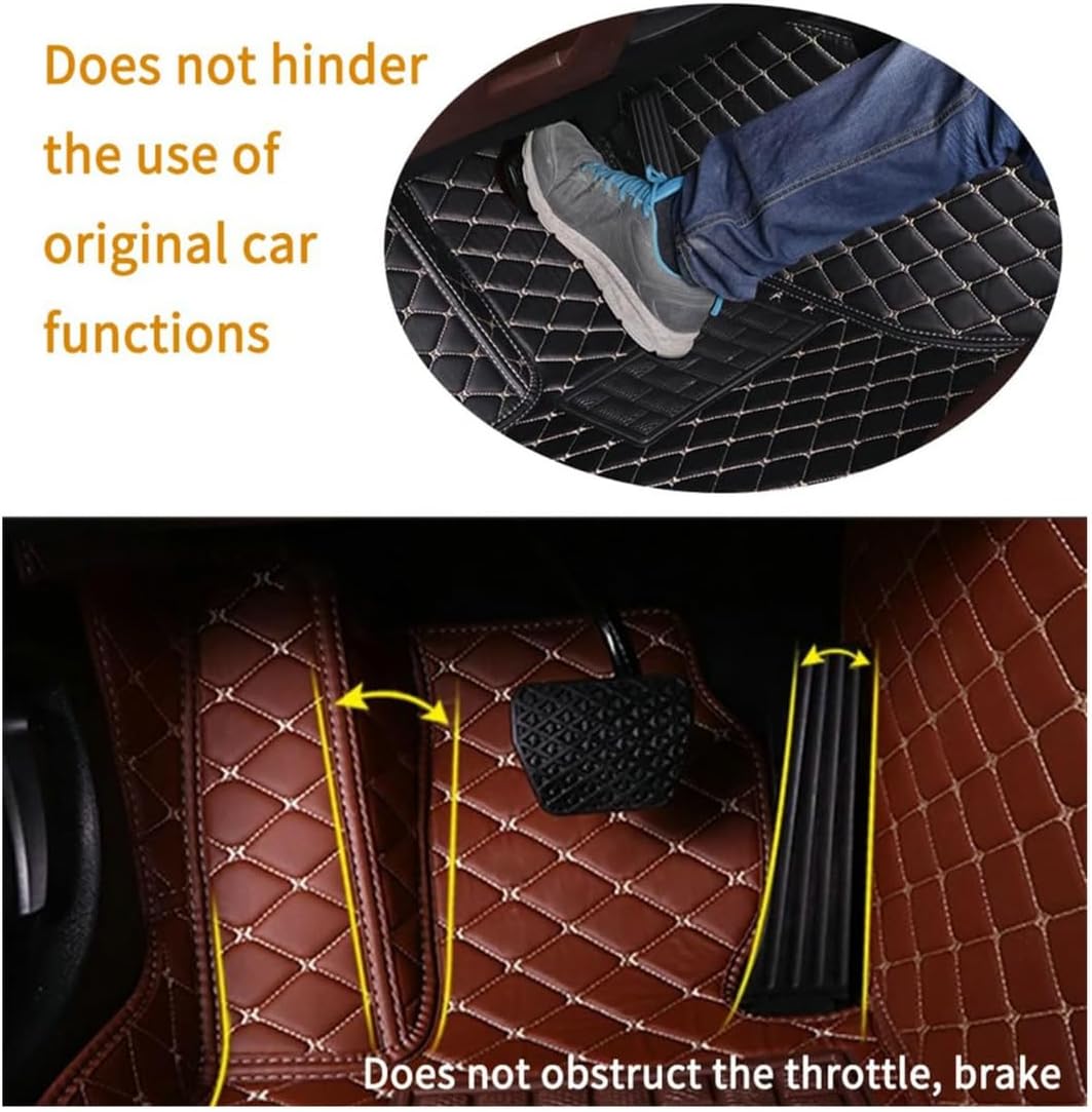 Custom Personalized Floor Mats for Cars，Luxury Full Coverage All Car Floor Mats，Anti-Slip Leather Car Mat Set ，Custom Floor Mats for 99% of Cars, Trucks & SUVs. (Pink and Black)