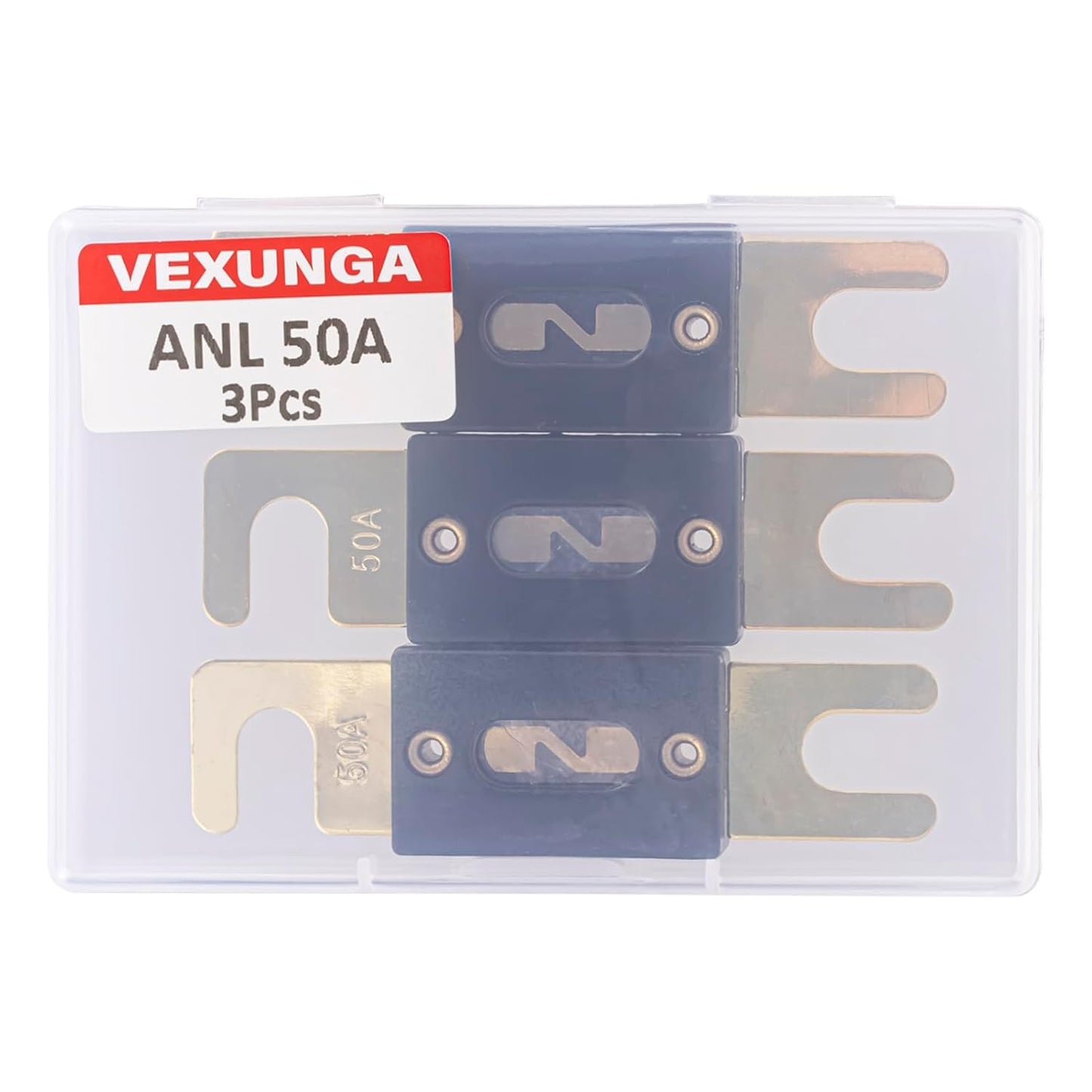 50A ANL Fuse 50 Amp Inline Blade Fuses 32V for Car Audio Inverter Automotive Stereo (Pack of 3 pcs)