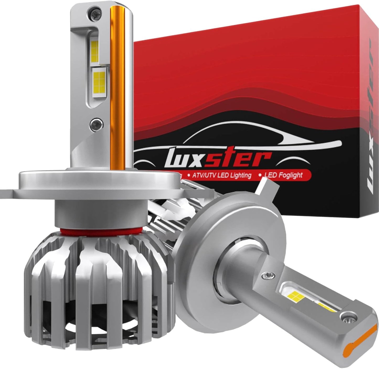 LUXSTER HolyKnight H4 9003 30000lm 55W LED Light Bulbs, Dual Beam, HB2 Foglight Bulbs, TalonLED Chips Super Bright, 6000K Cool White, Pack of 2