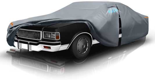 Waterproof Chevrolet Caprice(1970-2016) Car Cover with Breathable Vents, [2025 Upgrade] Premium Covers with Cotton Liner and Zipper Door, Sun Rain Snow Dust Uv Protection.(Gift with Towel)