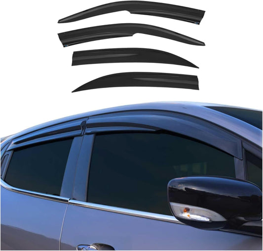 OMAC Window Visor Vent Rain Guard Deflector for Honda Civic 2001-2005 Sedan Smoke 4 Pcs